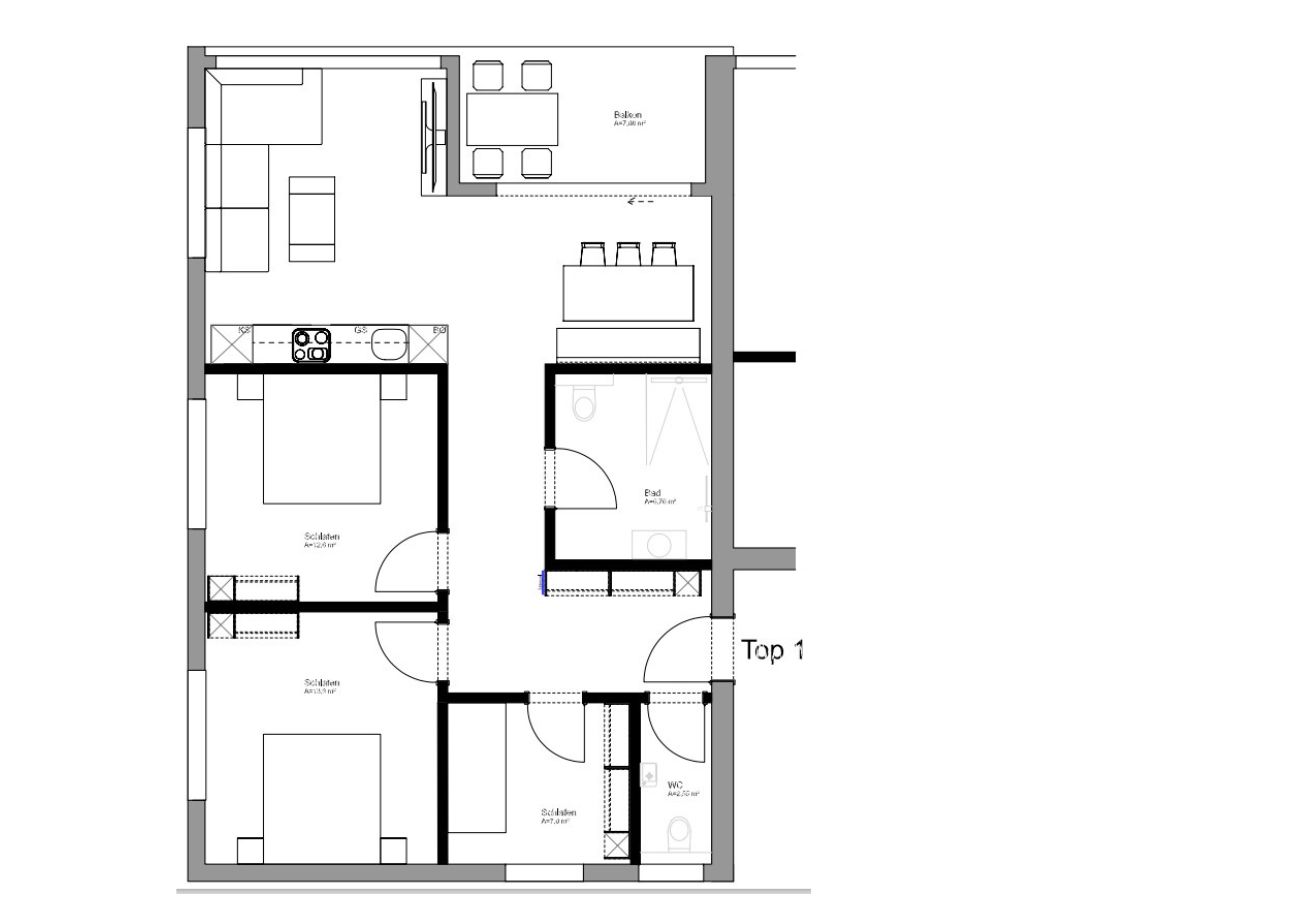 Ferienwohnung in Au - HUUS123, Appartement 1