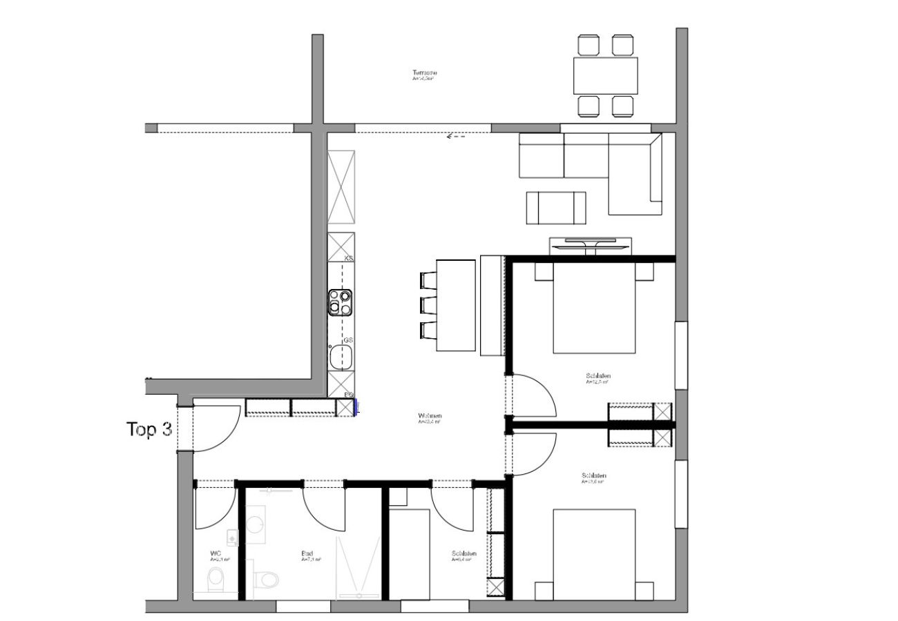 Ferienwohnung in Au - HUUS123, Appartement 3