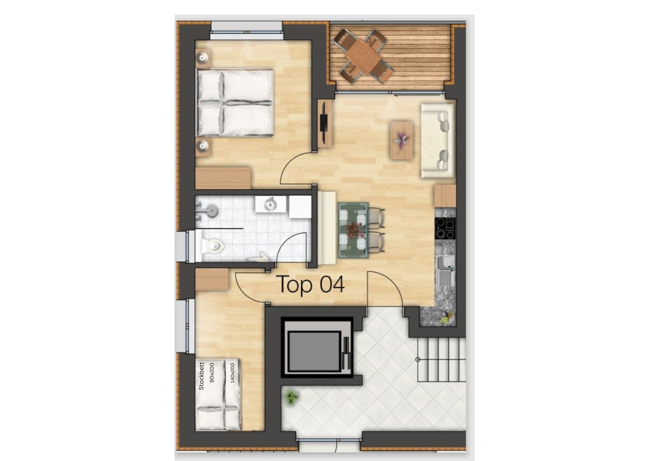 Ferienwohnung in Au - HUUS123, Appartement 4